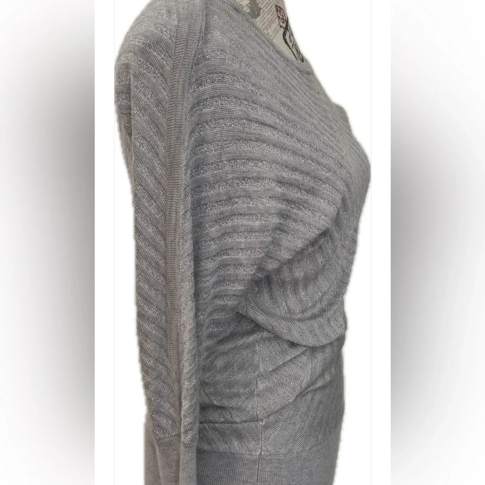 White House Black Market Metallic Gray Sweater